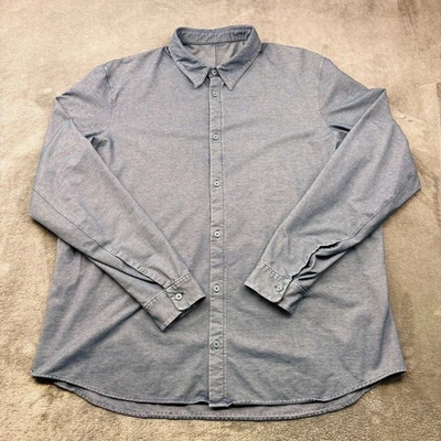 Lululemon Commission 衬衫男式 2XL 蓝色长袖弹力牛津弹力 XXL — 第 1/4 张图片