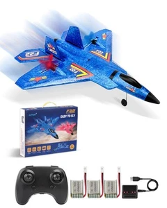 Plane RTF F 22 Raptor 2.4Ghz 6 axis Gyro RC Airplane with Light Strip Jet fighte - Picture 1 of 8