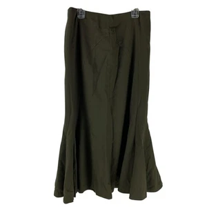 Ann Taylor Olive Green Lined Wool Trumpet Fluted Midi / Maxi Skirt Womens Size 4 - Picture 1 of 8