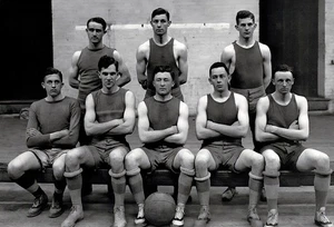 1930s Basketball Team Group Photo 4x6 reprint Gay Estate Collecttion - Picture 1 of 1