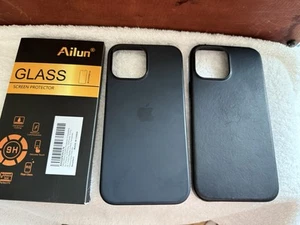 I Phone 13 Pro Max - 1 Leather Case - 1 Silicone Case - 2 Screen Protecters - Photo 1 sur 9