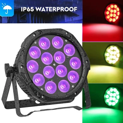 210W Waterproof RGBW LED Par Light DMX Stage Beam Party Light Uplight Wash Light - Image 1 of 4