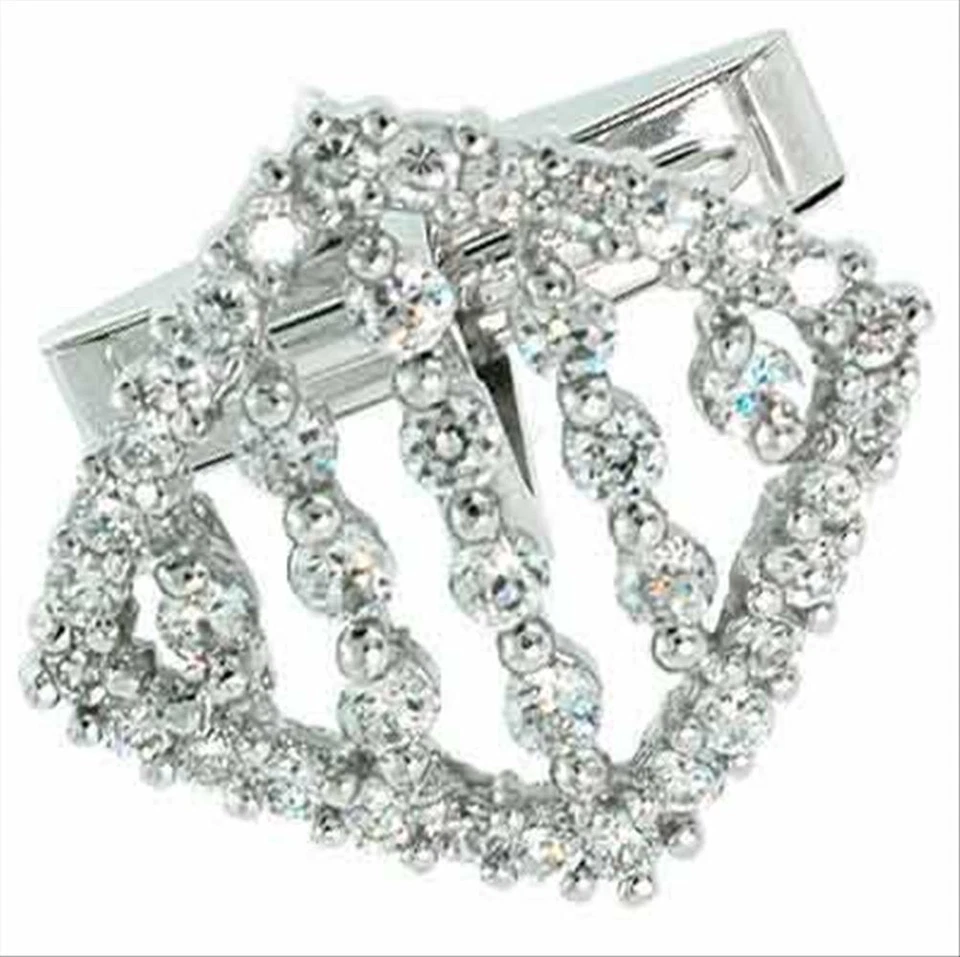 925 Silver CZ Striped CuffLinks - Image 1 of 1