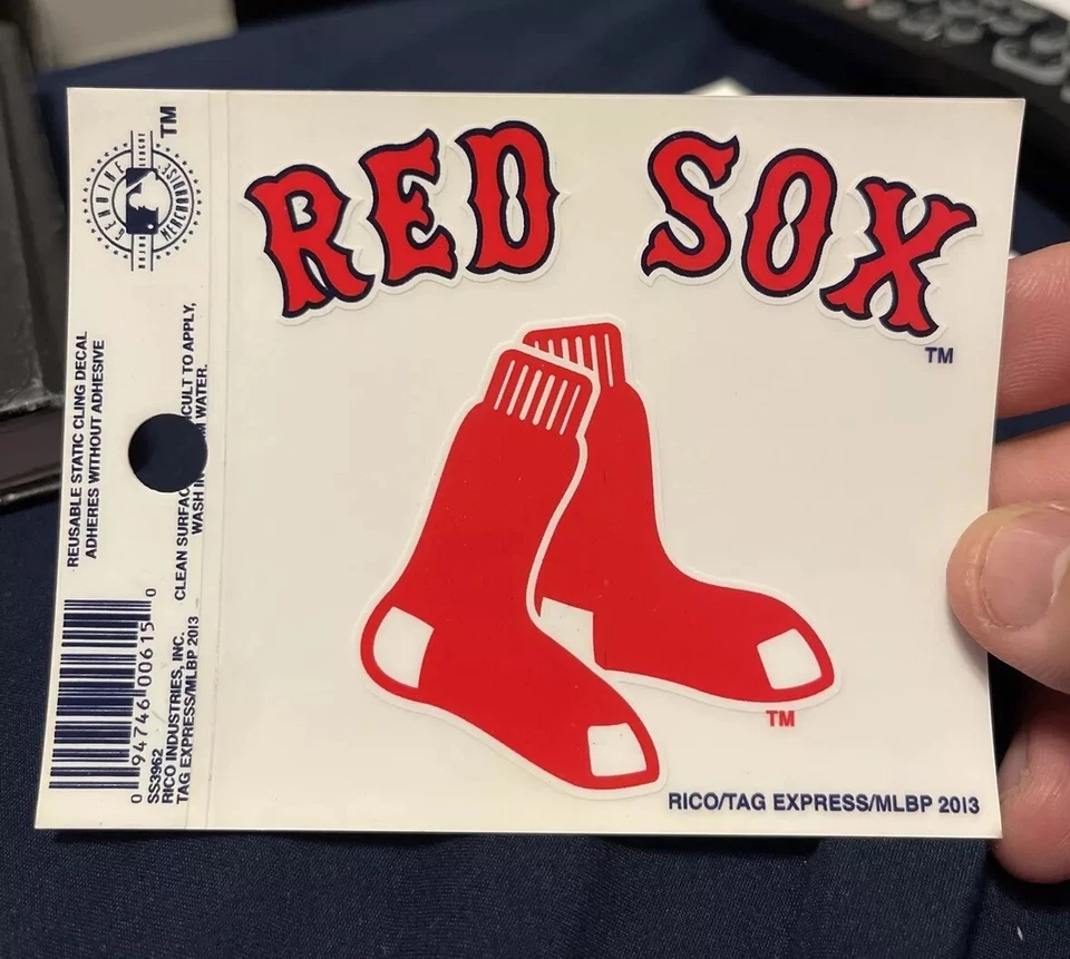 Boston Red Sox 3x4. Small Static Cling Decal MLB Car Window Locker MLB - Image 1 of 1