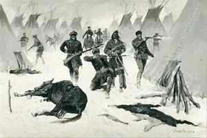 Lienzo repro The Defeat of Crazy Horse de Frederic Remington Giclee - Imagen 1 de 1
