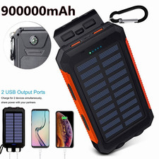 2021 Super 900000mAh 2 USB Portable fast Charger Solar Power Bank for Cell Phone