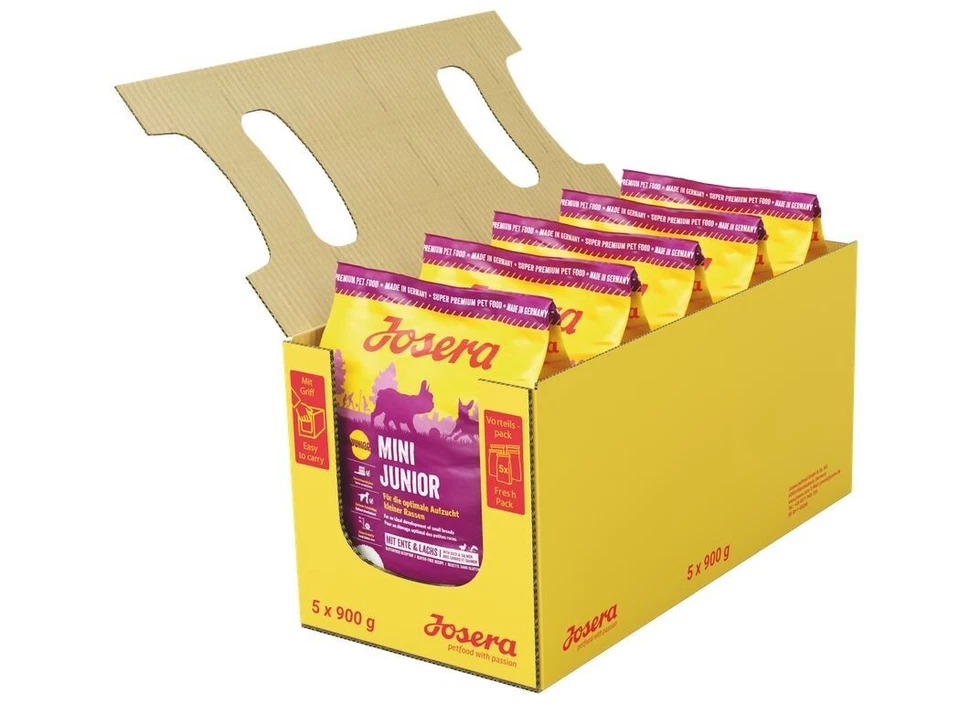 Josera MiniJunior Hunde Trockenfutter 5x900 g - Ente, Lachs (50005673)