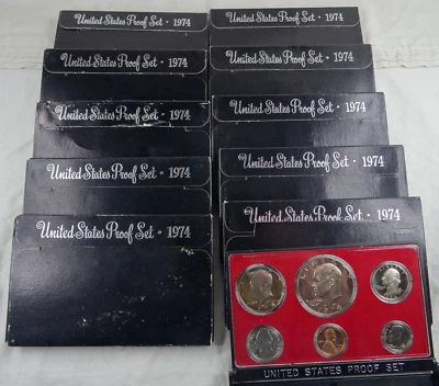 (10) 1974-S US Mint Proof Sets OGP Deep Cameo 60 Coins Bulk Lot - Image 1 of 4