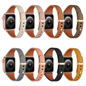 Women Slim Leather Strap Band for Apple Watch 11 10 9 8 7 SE 40/44/41/45/42/46mm - Picture 1 of 32