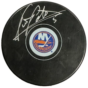 Denis Potvin Autographed New York Islanders Hockey Puck HOF JSA - Picture 1 of 3