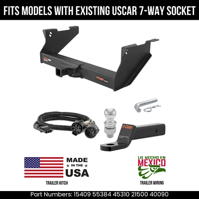 For 2013 Ram 3500 Trailer Hitch 4 Pin Wiring 2" Ball Fit w/ USCAR Plug Curt 17K - Изображение 1 из 4