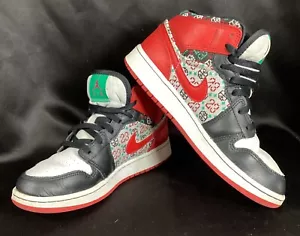 Nike Air Jordan 1 Mid Holiday Ugly Sweater Red 5Y - Picture 1 of 6
