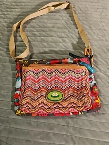 Lily Bloom Lydia Playful Garden Crossbody Bag Purse Flowrs and Cats - Picture 1 of 8