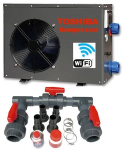 Wärmepumpe 5 kW Bypass-Set Wifi 40m³ Pumpe Luft Wasser Pool Poolheizung - Bild 1 von 5
