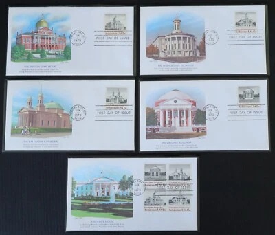 U.S. Used Stamp Scott #1779-1782 Architecture Set 5 Fleetwood First Day Covers - Image 1 of 2