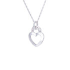 Sterling Silver & Cz Crystal Heart Padlock Necklace 14 - 22 Inches