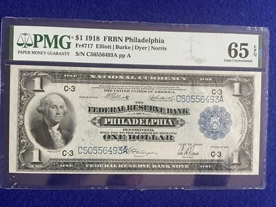 1918 $1 Note - 65EPQ - FR717 - Image 1 of 2