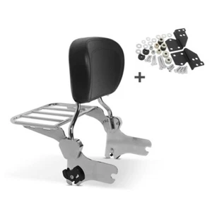 Sissy Bar + Portaequipajes + Kit de Acoplamiento para Harley Road King Classic 98-06 Cromo - Imagen 1 de 9