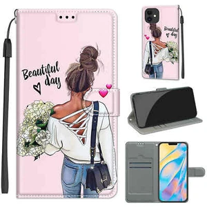 For Samsung S7 S8 S9 S10 S20 S21 Note 20 A32 A42 A12 Girl Flip Wallet Phone Case - Picture 1 of 12