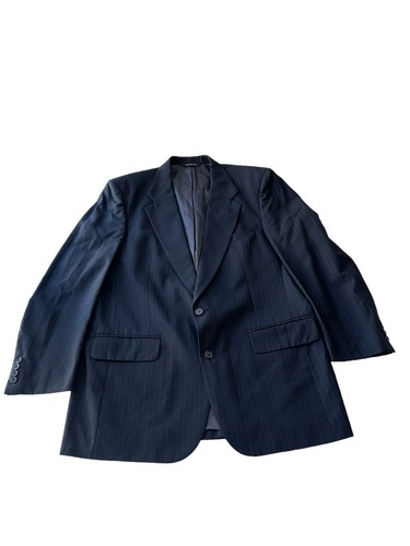 GIACCA BLAZER BURBERRYS VINTAGE UOMO 44 LANA NORMALE CAPPOTTO SPORTIVO STRISCE NAVY