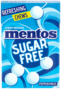 Mentos Chews Sugar Free Peppermint Chewy Dragees x 10