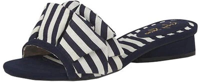 Ruby Shoo ALENA Vintage STRIPED Streifen RUFFLE Pantolette SCHUHE Rockabilly - Bild 1 von 3