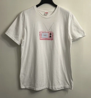 Camiseta Supreme Talla Grande Unisex Beige Rosa Tv Camiseta Gráfica Difusa EE. UU. Foto 1 de 4