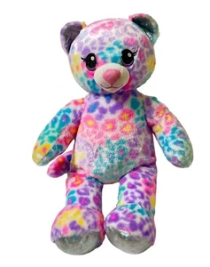Build a Bear 17" Leopard Cheetah Sparkle Rainbow Friends Colorful Pastel Plush - Picture 1 of 7