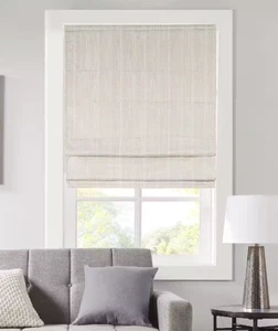 Colm Basketweave Cordless Room Darkening Roman Shade - Picture 1 of 11