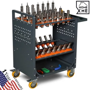 Tool Cart CNC Tool Cart CAT40 Tool Trolley BT40 CNC Tool Holder 35 Capacity Gray - Picture 1 of 13