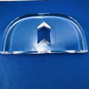 2 Vintage moderne MCM Acryl Plexiglas Skulptur Buchstützen Bogen 7” x 5” x 1 3/16” - Bild 1 von 9
