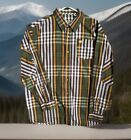 Men’s 5XL Pelle Pelle Casual Button Shirt Earth Tone Plaid Long Sleeve