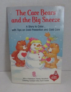 Libro para colorear vintage 1987 The Care Bears and The Big Sneeze (¡NUEVO!) - Imagen 1 de 3
