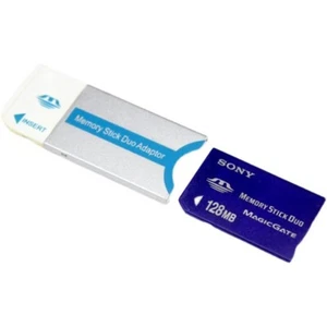 Set Sony 128MB Memory Stick Duo Karte mit Memory Stick Duo Adapter - Bild 1 von 1