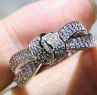 Crisscross Engagement Wedding Bow Ring 14K White Gold 1.9 Ct Simulated Diamond