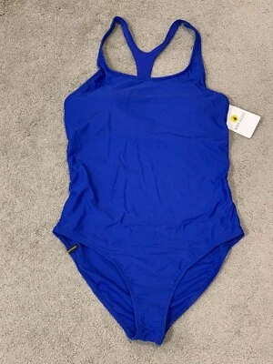 BODY GLOVE Smoothies Solid 1 Piece Swimsuit XL Mylene Racerback Blue Nightlife - Image 1 of 4