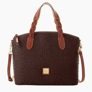 NWT Dooney & Bourke Brown Tmoro Color Ostrich Celeste Satchel ($368.00) - Picture 1 of 18