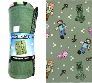 BRAND NEW Licensed MINECRAFT Soft Polar Fleece Throw Rug Blanket 127 x 152cm - Foto 1 di 7