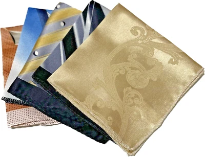 Lote de 5 cuadrados de bolsillo para hombre patrones y colores surtidos beige azul negro Foto 1 de 4