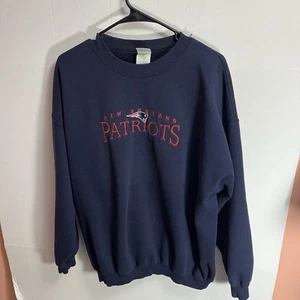 Vintage Y2K New England Patriots Sweatshirt Xl Blue - Picture 1 of 7