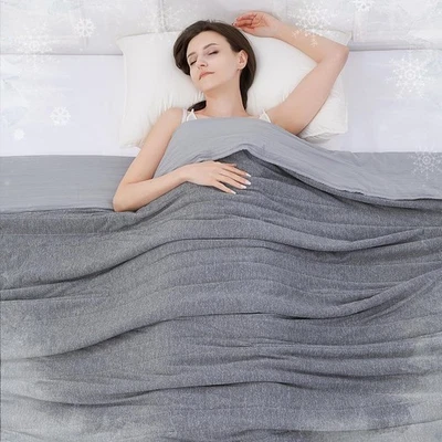 Cooling Blanket Throw Size 59"x79" Summer Lightweight Breathable Ice Blanket - Image 1 of 4