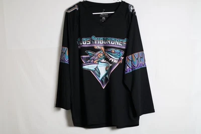 San Jose Sharks Shirt Mens Medium Black LOS TIBURONES Hockey Jersey Streetwear - Image 1 of 4