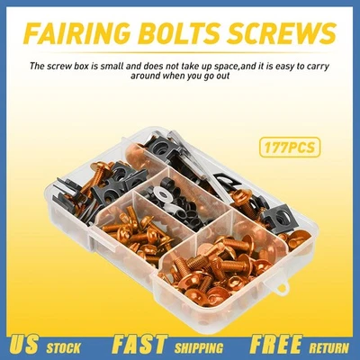 Kit de carenado completo 177 tornillo de carrocería de perno dorado para Yamaha Honda Suzuki Kawasaki Foto 1 de 4