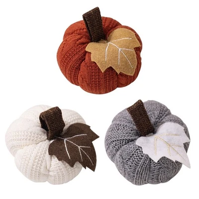 Create a Cozy Atmosphere with Knitted Pumpkin Ornaments Year round Delight - Image 1 of 4