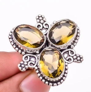 Rauchquarz Edelstein Handarbeit Antik Design Schmuck Ring Gr.5,5 T2747 - Bild 1 von 4