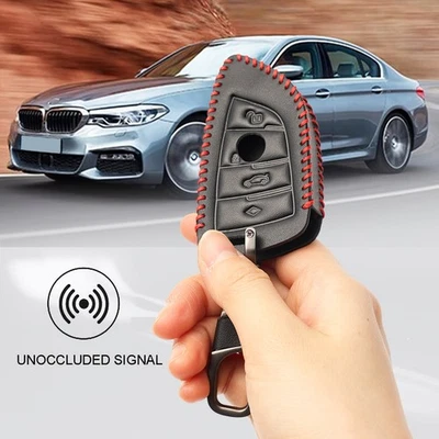 PU Leather Car Key Fob Cover Case Protect US For 2014 BMW 5 7 Series X1 X4 X5 X6 Foto 1 de 4