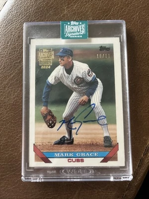2024 TOPPS ARCHIVES 1993 TOPPS MARK GRACE AUTOGRAFADO #D11/11 CHICAGO CUBS - Imagem 1 de 3