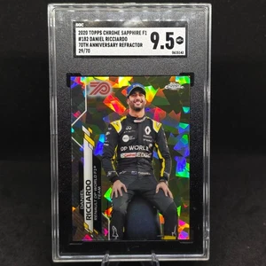 2020 Topps Chrome Sapphire F1 DANIEL RICCIARDO 70th Anniversary /70 #182 SGC 9.5 - Picture 1 of 2