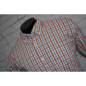Camisa de vestir elástica J Crew para hombre talla 2XL ajustada calce desacogido rojo azul rendimiento - Imagen 1 de 5