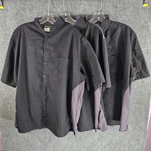 Cook Cool By Happy Chef Men's Chef Coat Jacket Style 545 Men XL black Lot of 3 - Picture 1 of 16